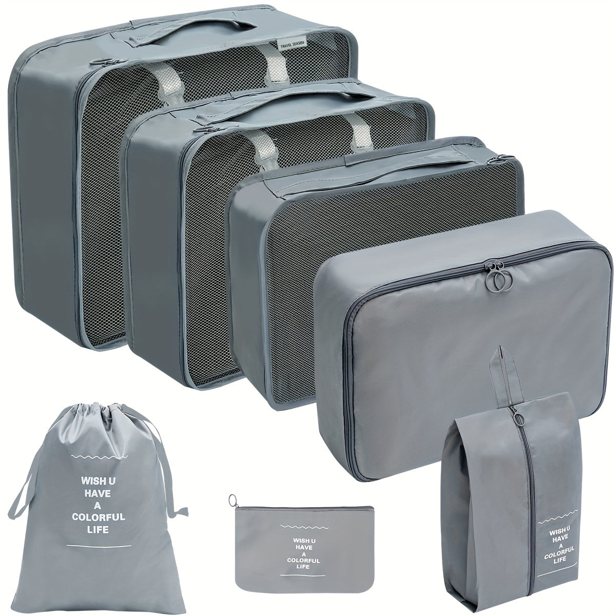 PackMaster | Sett med 7 reiseoppbevaringsbokser