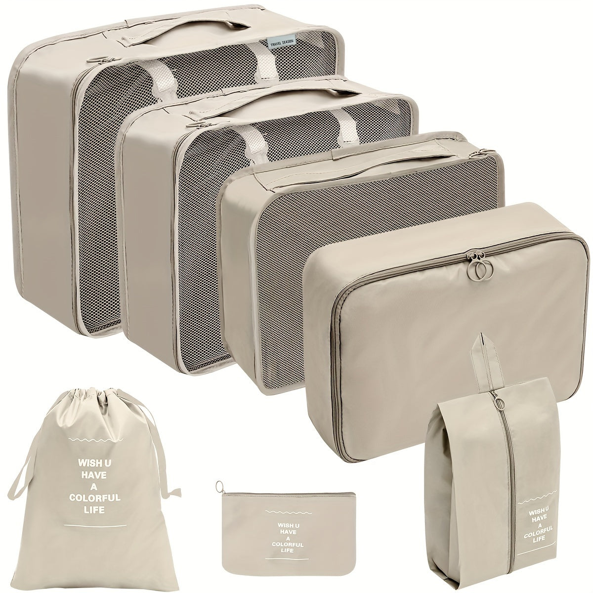 PackMaster | Sett med 7 reiseoppbevaringsbokser