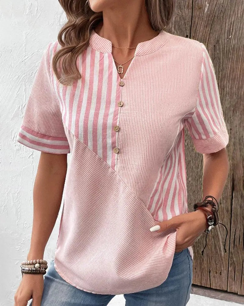 ESTELLA | Komfortabel stripete bomullsbluse