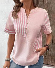 ESTELLA | Komfortabel stripete bomullsbluse