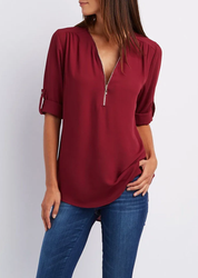 SARAH | Elegant bluse med V-utringning