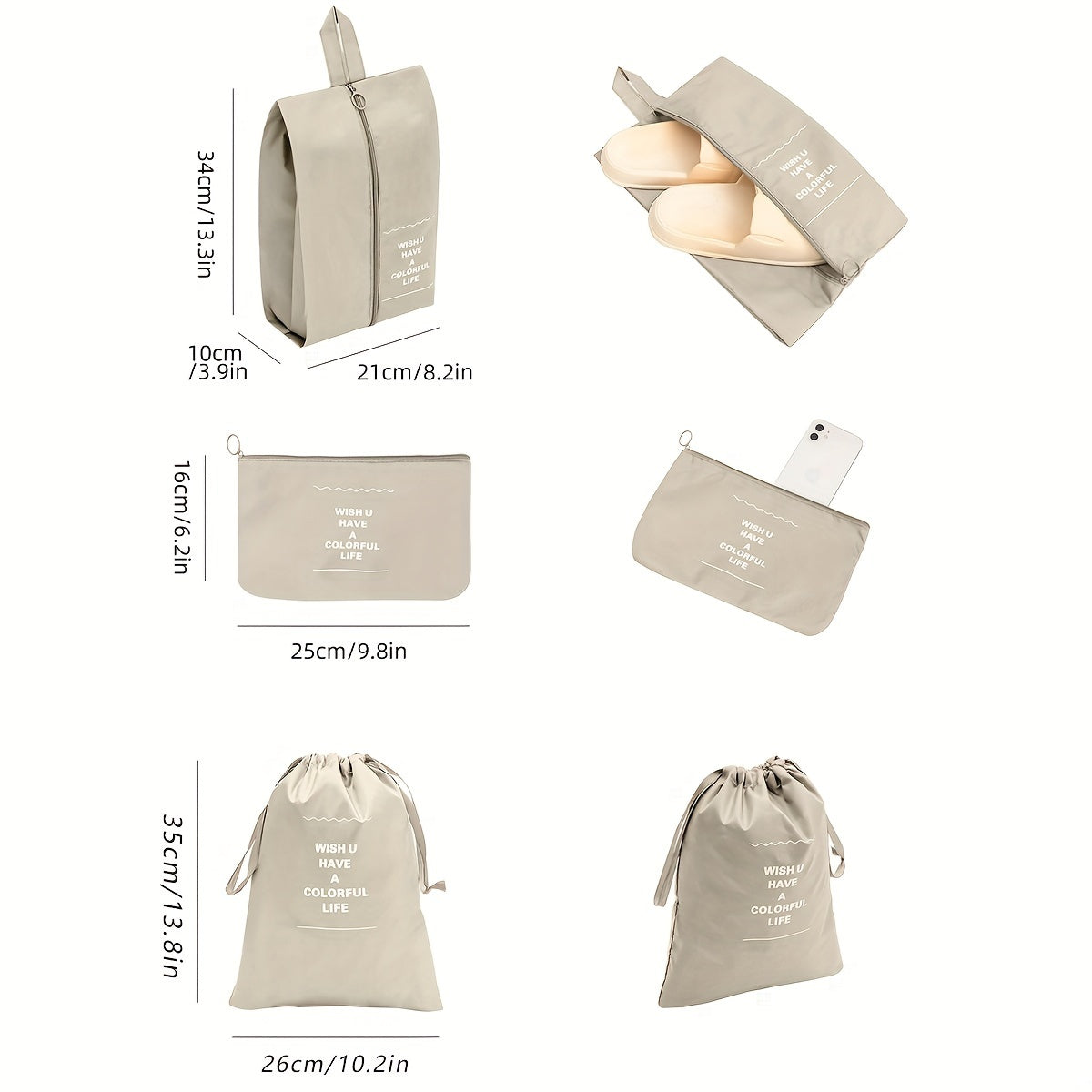 PackMaster | Sett med 7 reiseoppbevaringsbokser