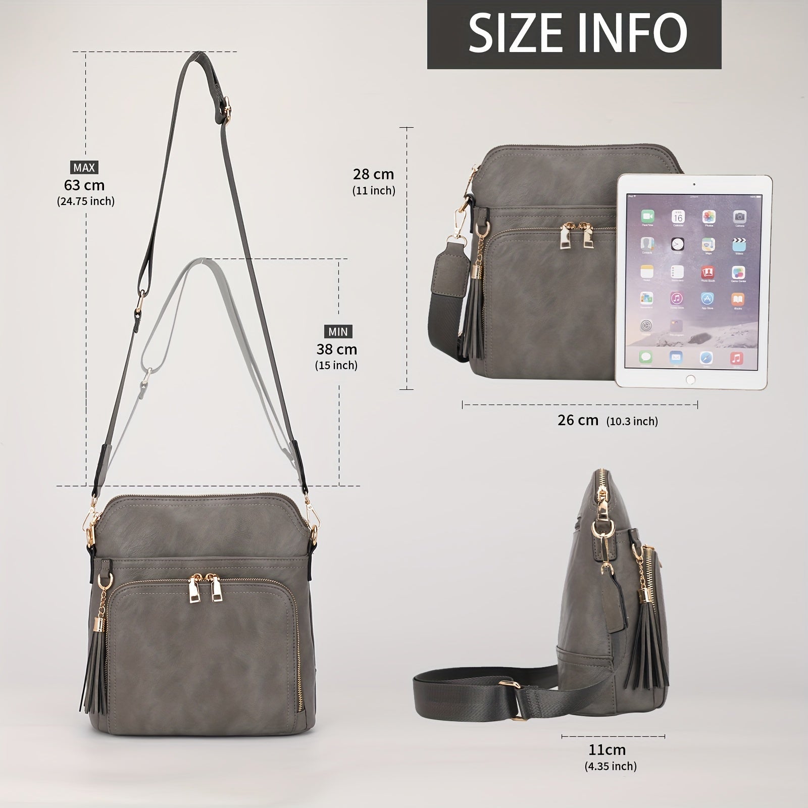 Elevate your style with the chic anti-theft Natalie crossbody bag, featuring trendy fringe accents.