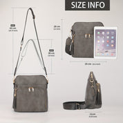 Elevate your style with the chic anti-theft Natalie crossbody bag, featuring trendy fringe accents.