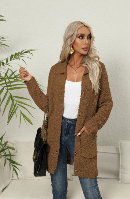 Anna | Cardigan en teddy douillet avec poches élégantes