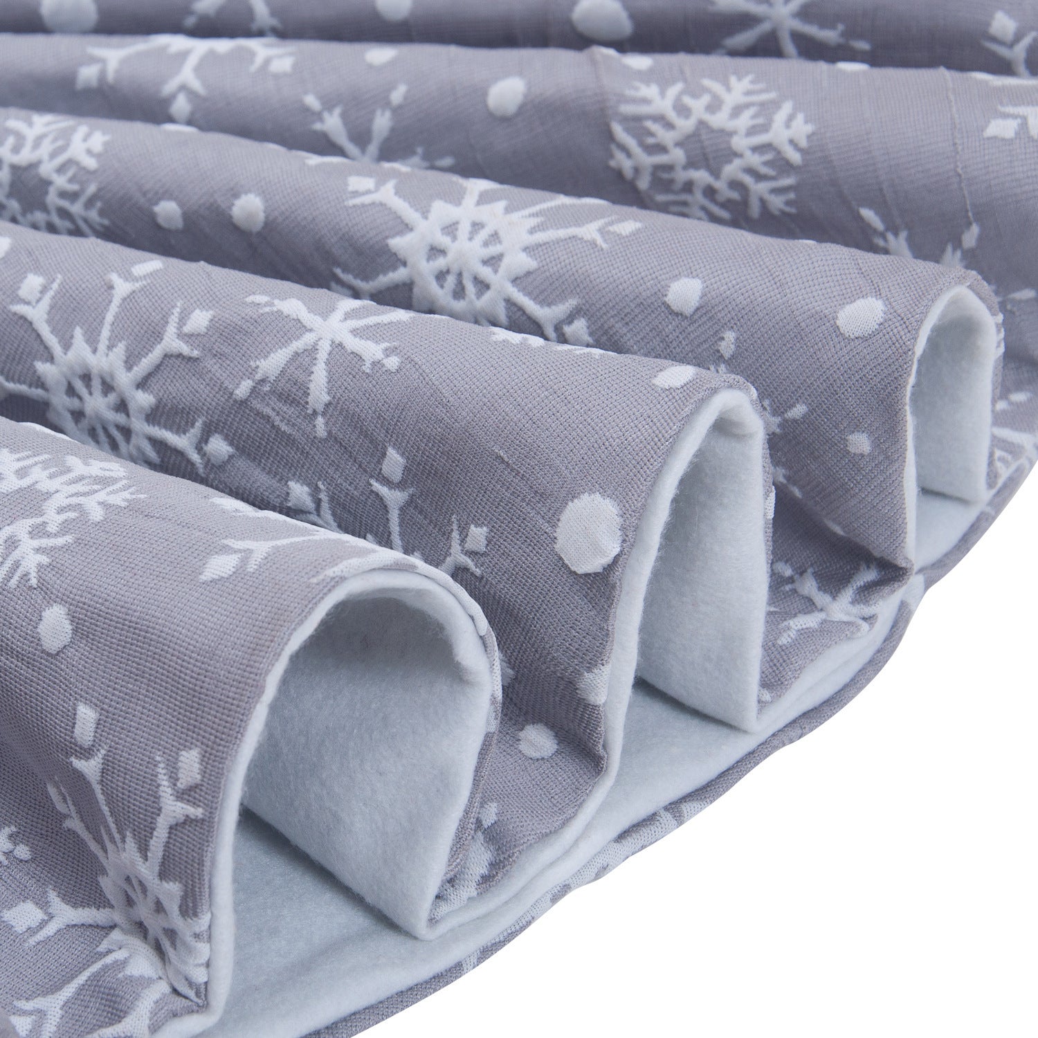 Accessoires de costume : jupe de sapin blanche à flocons de neige sur fond gris 2