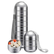 Aluminium 7 jours Organisateur de pilules portables pour voyager, Pill Box Pill Container 2