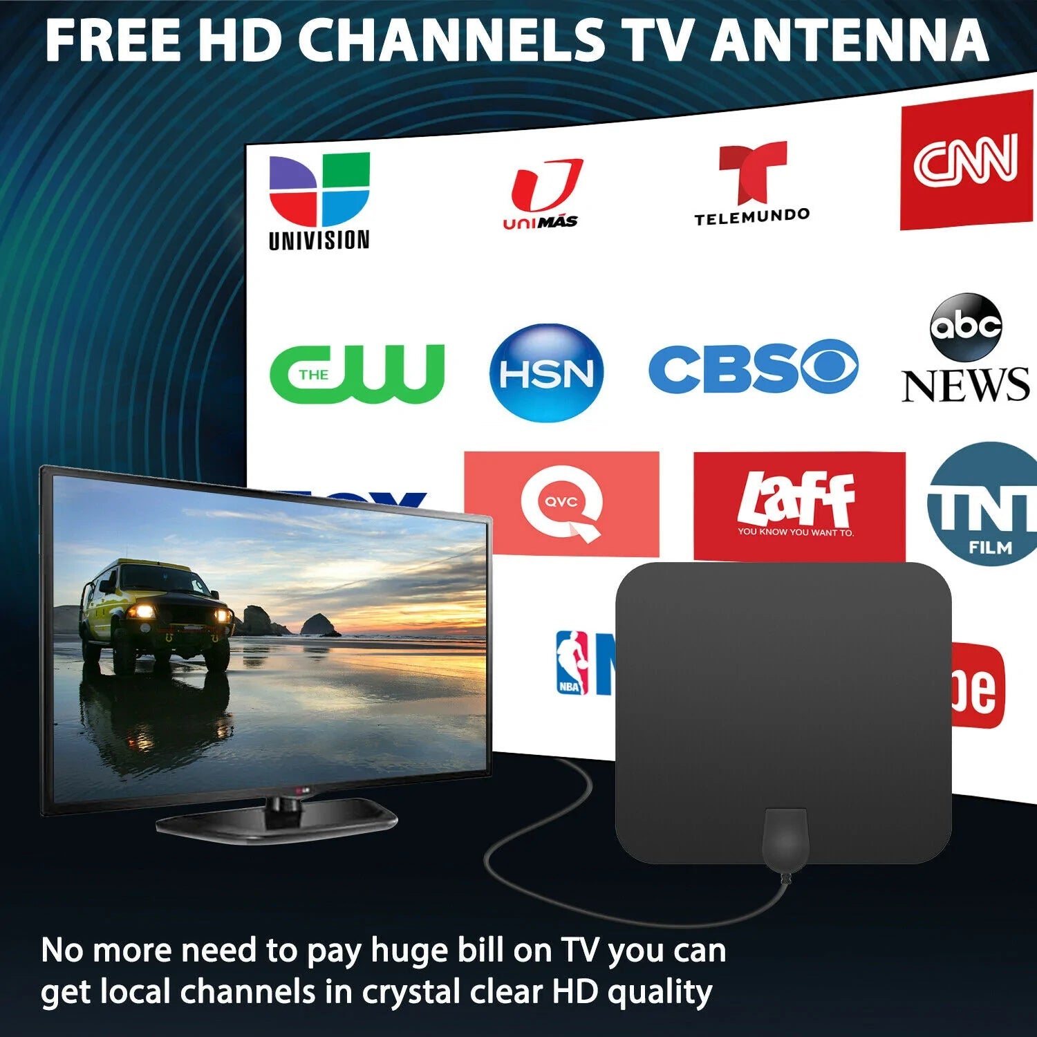Antenne HDTV numérique à 300 miles avec booster de signal 6