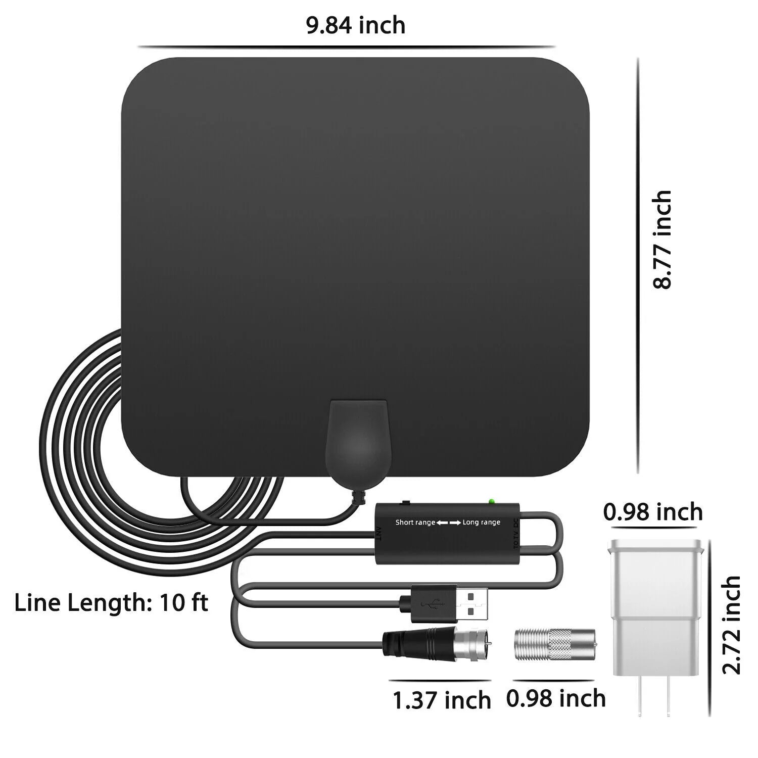 Antenne HDTV numérique à 300 miles avec booster de signal 7