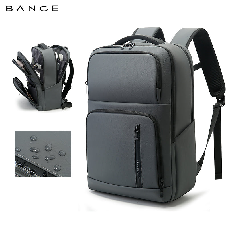 BANGE Nouveau sac à dos d'école de commerce imperméable et organisé 11