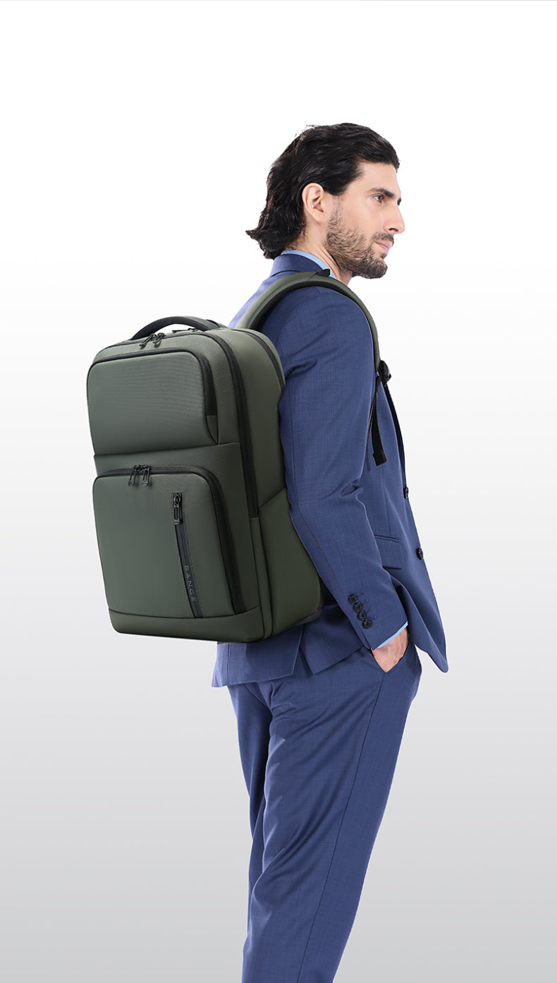 BANGE Nouveau sac à dos d'école de commerce imperméable et organisé 4