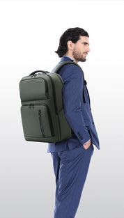 BANGE Nouveau sac à dos d'école de commerce imperméable et organisé 4