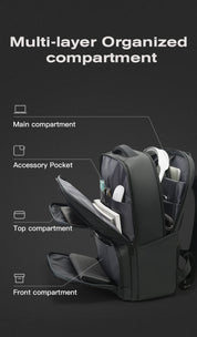 BANGE Nouveau sac à dos d'école de commerce imperméable et organisé 5