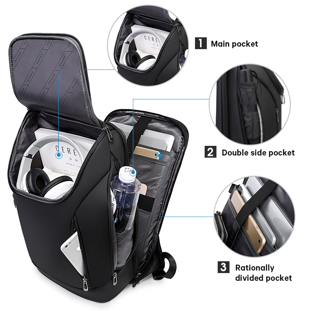 BANGE Nouveau sac à dos pour ordinateur portable 15,6 pouces pour hommes et femmes 1