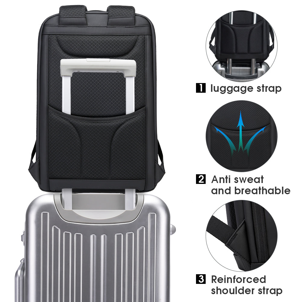 BANGE Nouveau sac à dos pour ordinateur portable 15,6 pouces pour hommes et femmes 4
