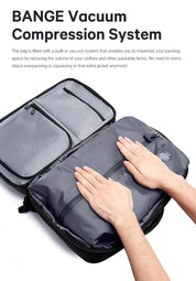 BANGE Sac à dos étanche à compression sous vide pour homme, 50 L, avec serrure TSA, offre spéciale, nouveauté 1