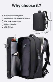 BANGE Sac à dos étanche pour ordinateur portable 50 L avec serrure TSA et port USB 3