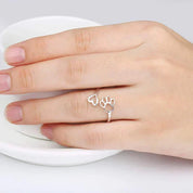 Bague ajustable en argent avec cœur et patte - Un design délicat pour les amoureux des animaux 1
