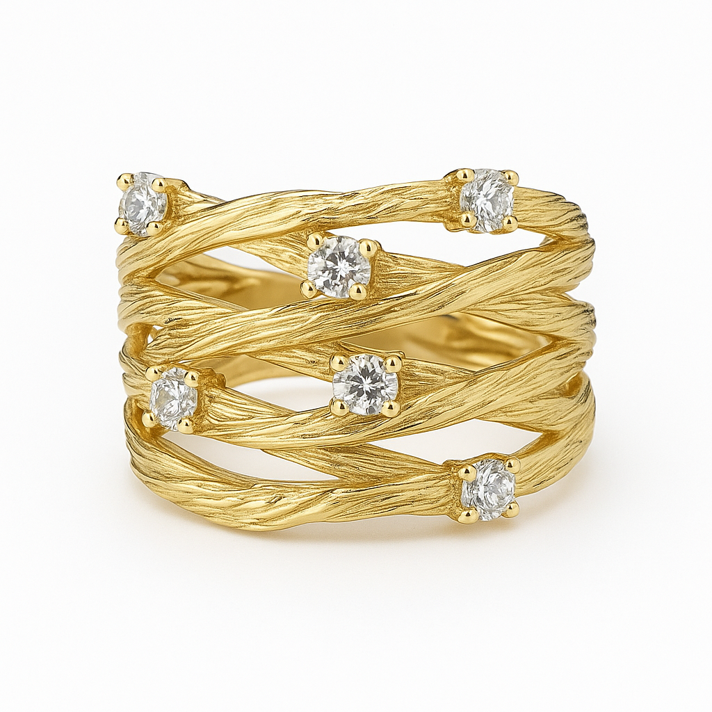 Bague en or et cristal pour femme – Bijou élégant pour les occasions spéciales 1
