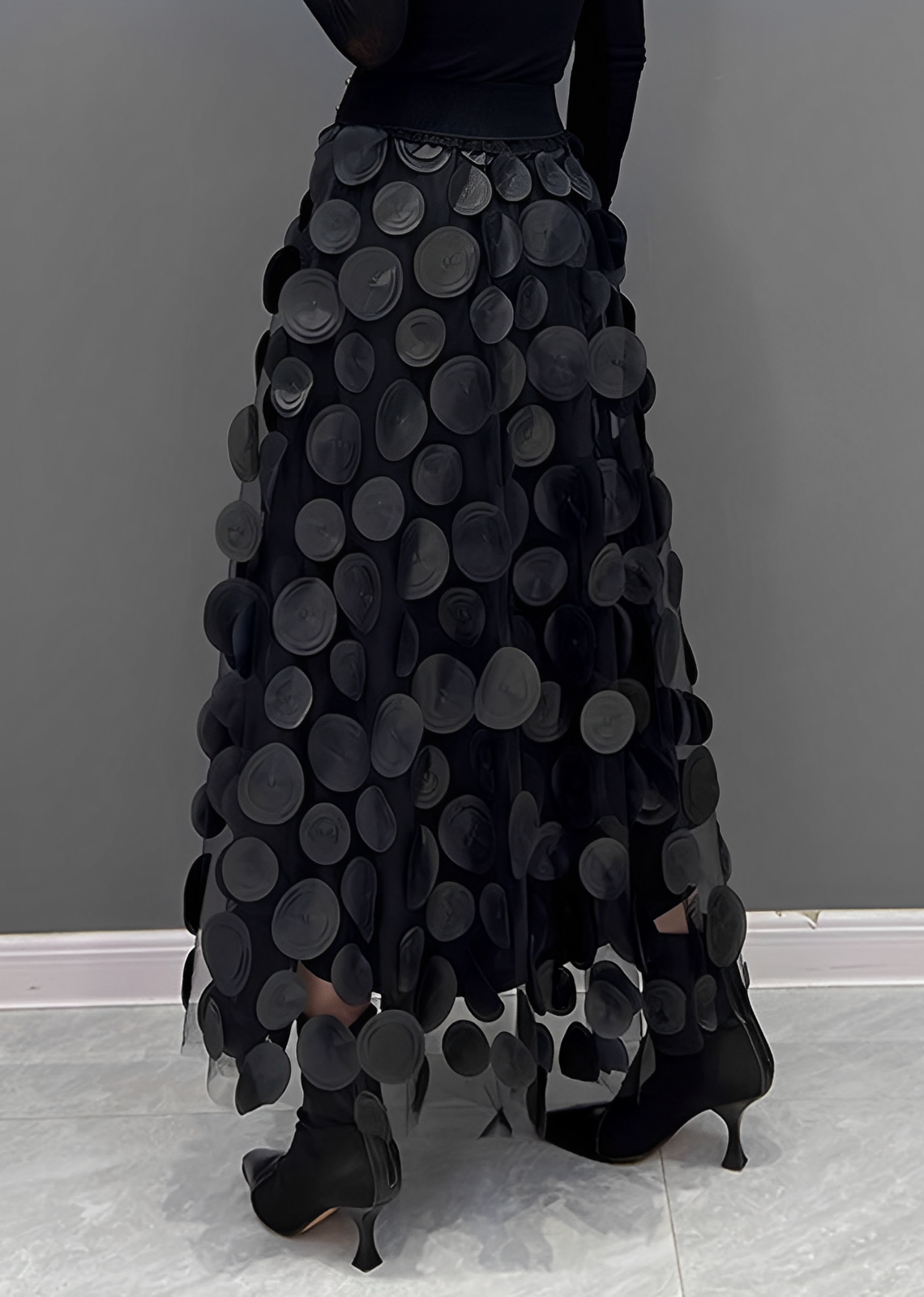 LAURA Black Polka Dot Skirt