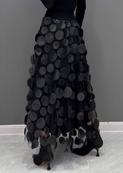 LAURA Black Polka Dot Skirt