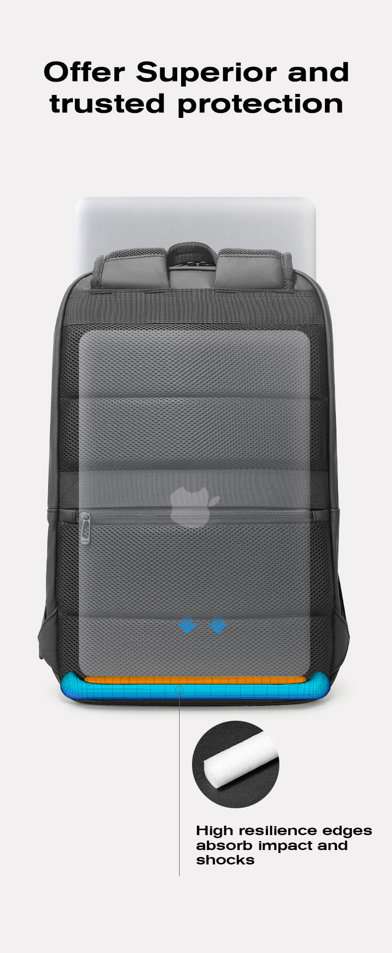 Best-seller BANGE : Sac à dos fin et étanche pour ordinateur portable 15,6 pouces, idéal pour le travail et l'école 7
