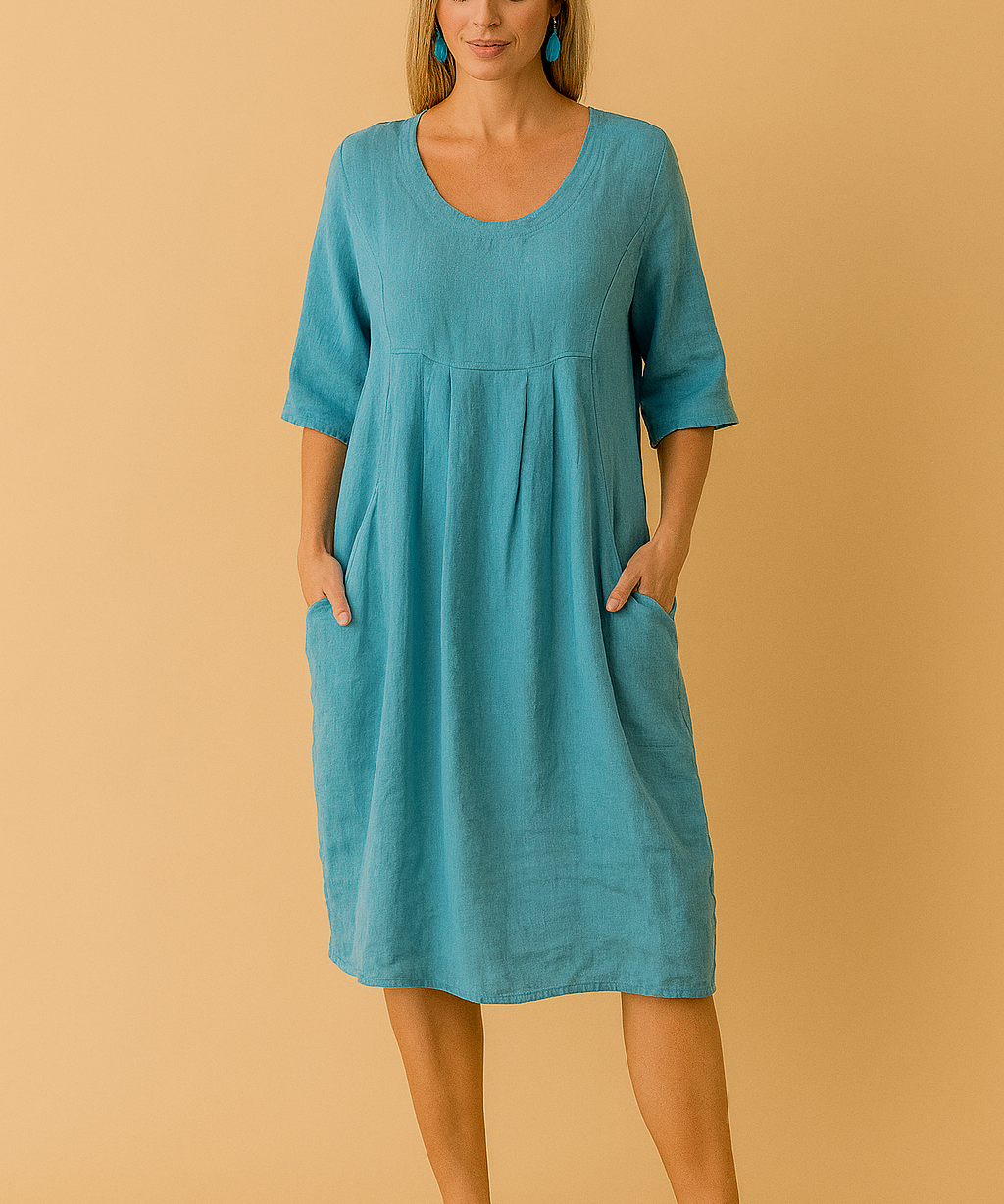 Blouse Ample Femme Élégante avec Poches en Tissu Respirant 0