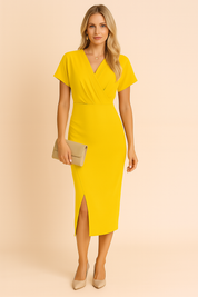 Blouse Femme Élégante Décolleté V Fente Midi 8