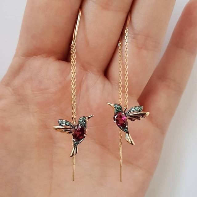 Boucles d'oreilles colibri en zircone cubique – Bijoux élégants 0