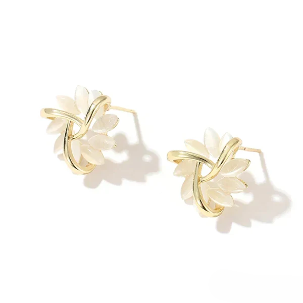 Boucles d'oreilles créoles élégantes ornées de paillettes d'opale – Finition luxueuse 1