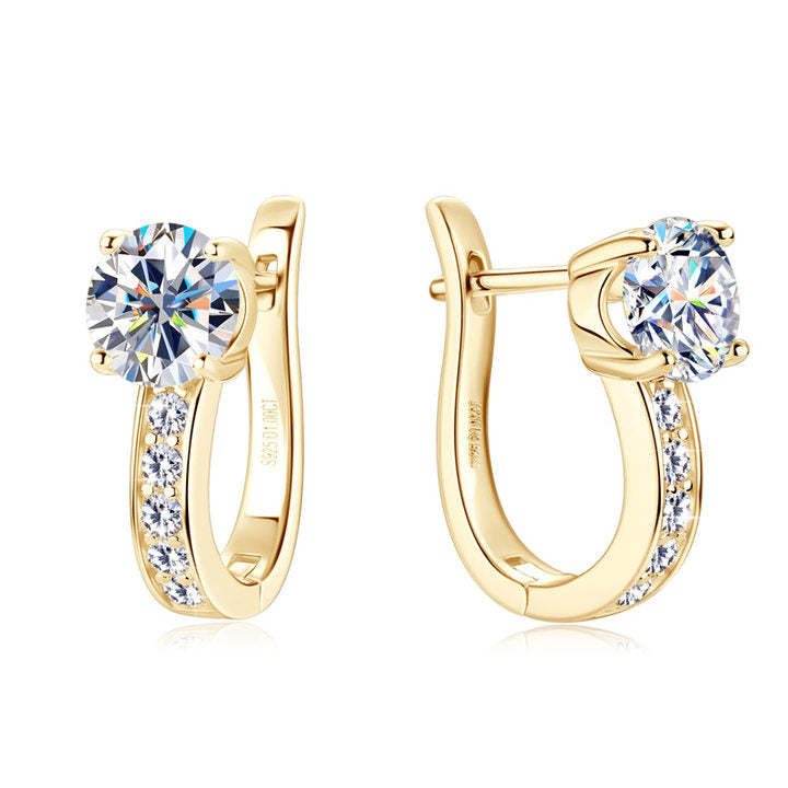 Boucles d'oreilles créoles en moissanite et or – Bijoux élégants 0
