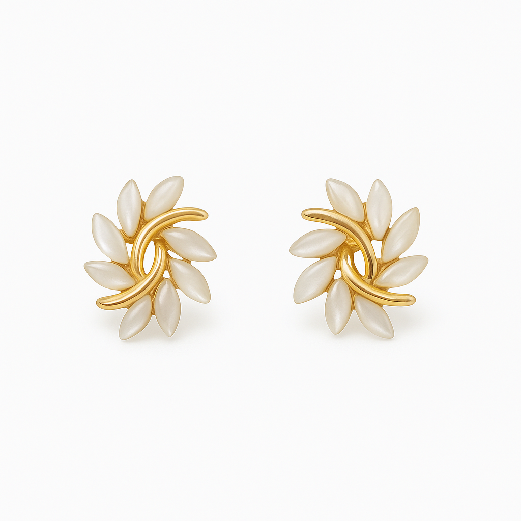 Boucles d'oreilles élégantes en argent avec opale blanche – Design moderne pour femmes 0