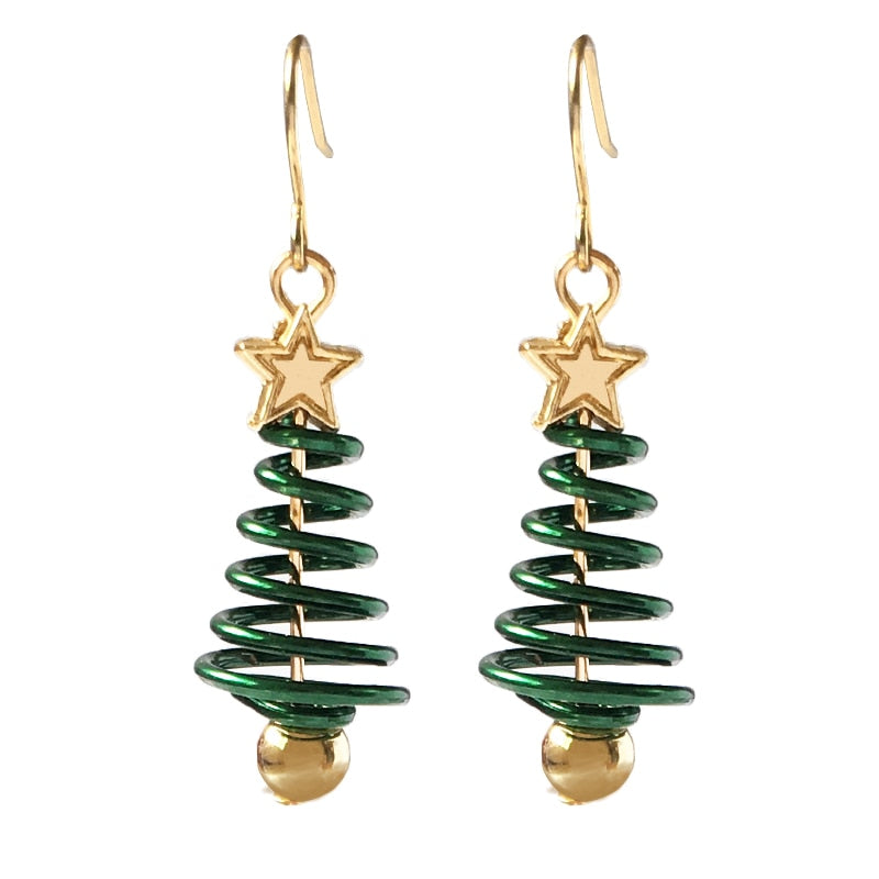 Boucles d'oreilles en forme de sapin de Noël pour femmes 0