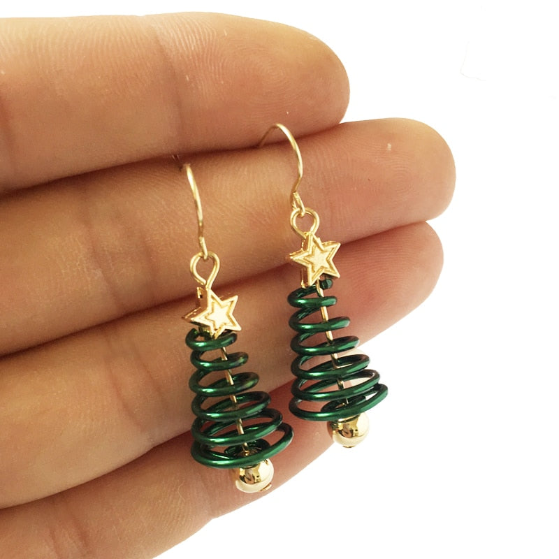 Boucles d'oreilles en forme de sapin de Noël pour femmes 2
