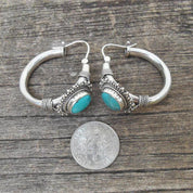 Boucles d'oreilles turquoise rétro – Bijoux élégants pour toutes les occasions, clous d'oreilles en métal 2