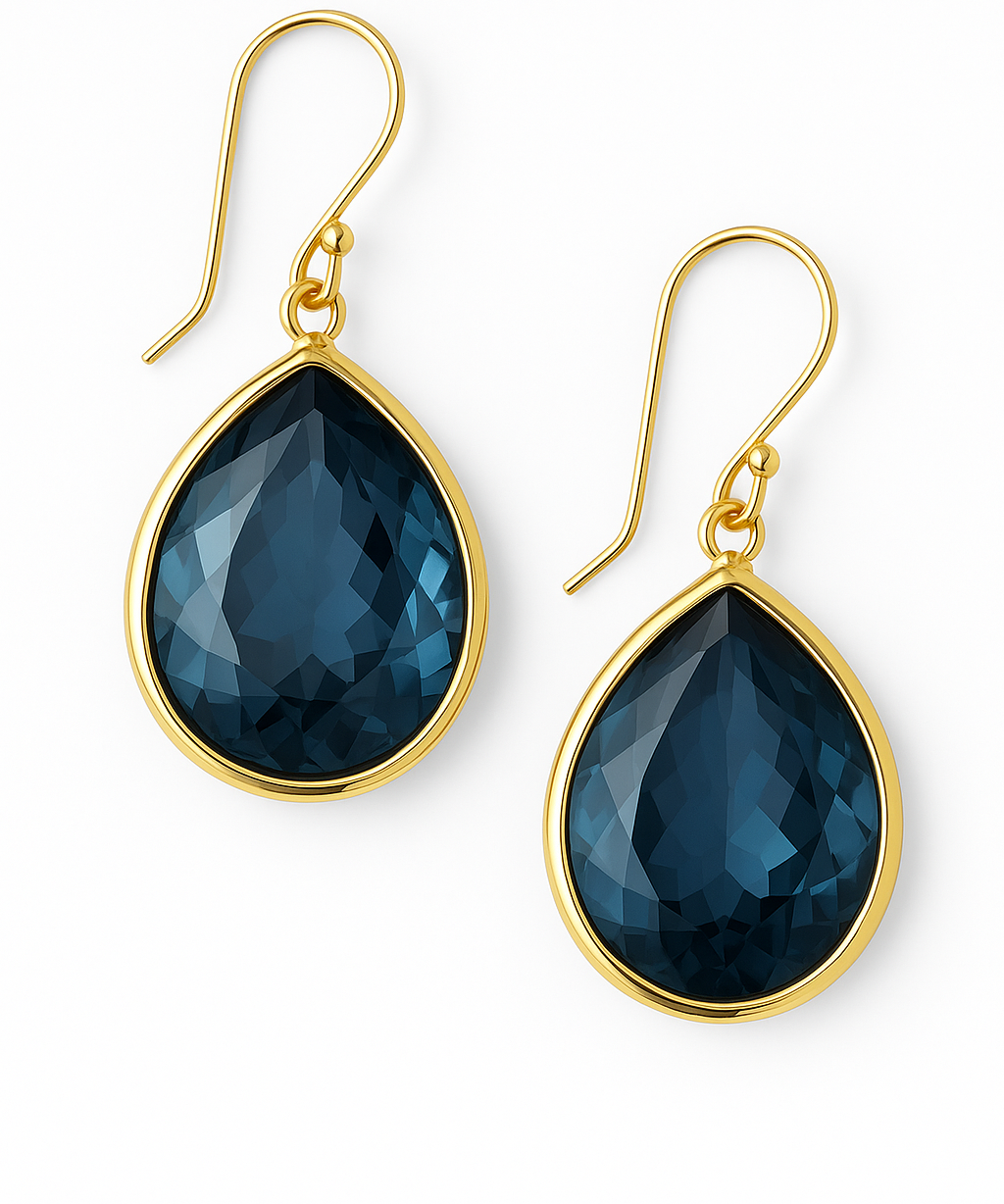 Boucles d'oreilles vintage ornées de cristaux bleus – Bijoux élégants 0