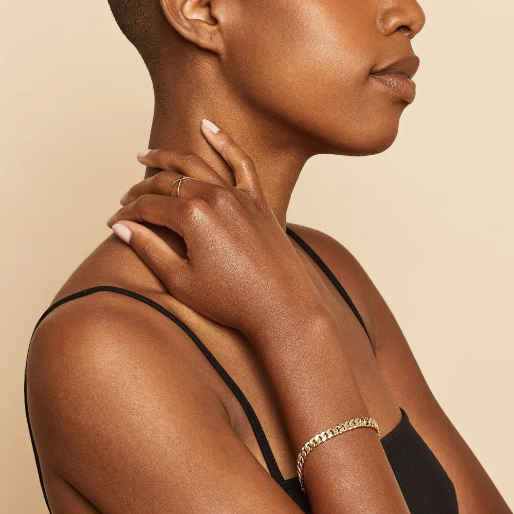 Bracelet cubain pour femme, couleur or - Un bijou élégant pour toutes les occasions 1