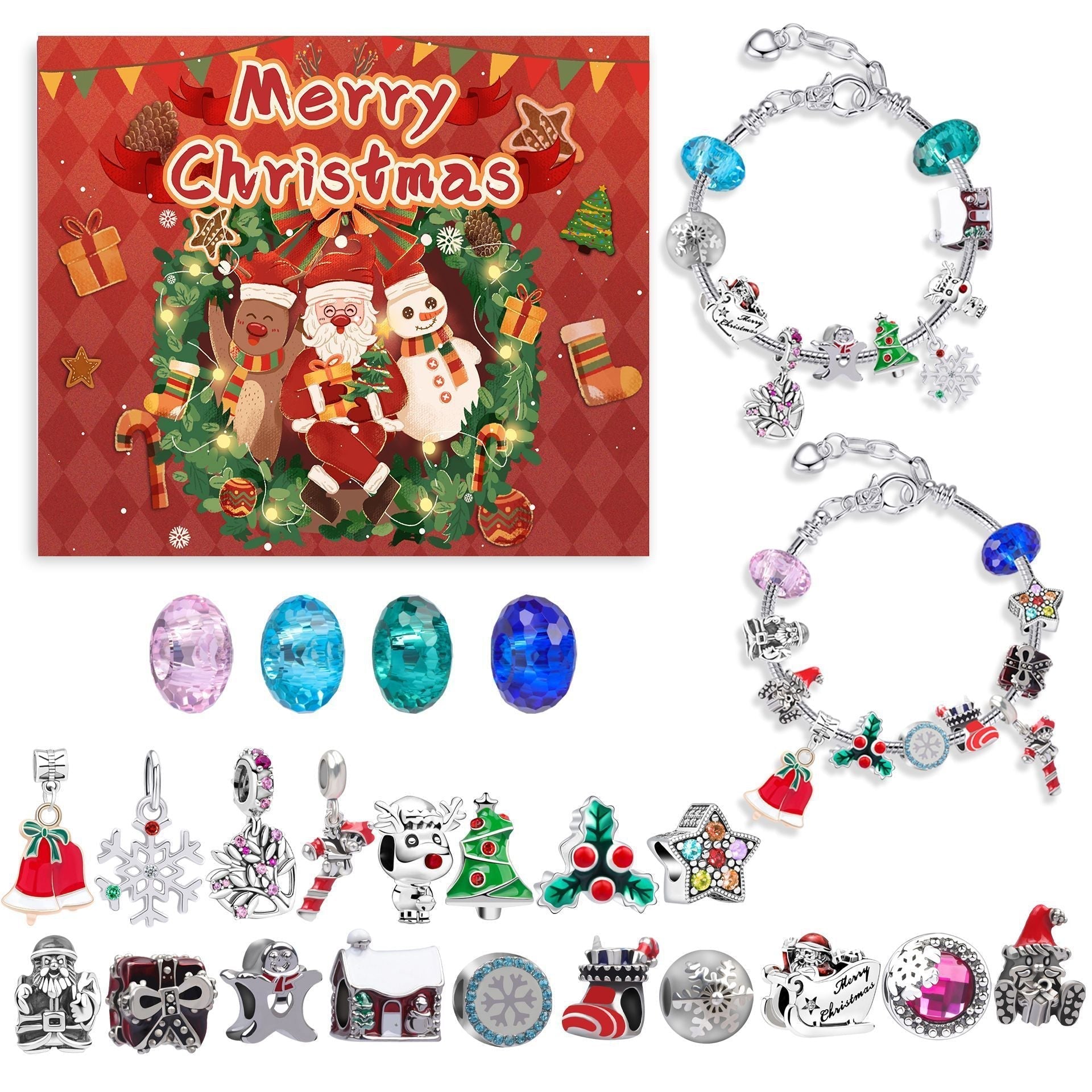 Bracelet surprise 24 cases motif élan de Noël 5