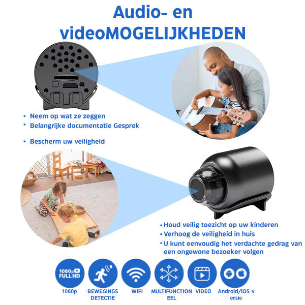 Caméra de surveillance sans fil Full HD compacte avec angle de 160 degrés, vision nocturne et autonomie de 72 heures pour la sécurité de la maison 3