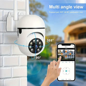 Caméra de surveillance sans fil intelligente avec résolution HD 1080p, vision nocturne couleur, audio bidirectionnel, utilisation intérieure / extérieure 2