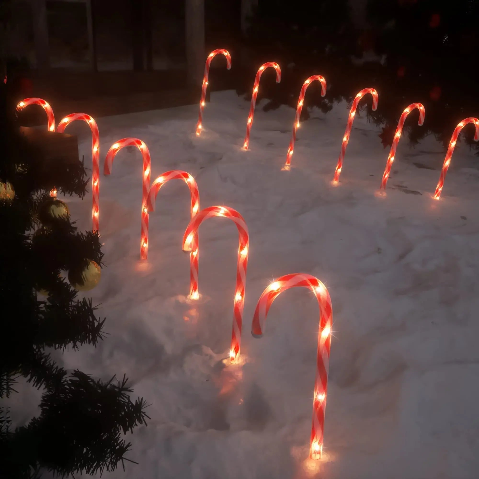 CandyCaneLuxe | Guirlandes lumineuses de Noël LED étanches pour décoration extérieure 0