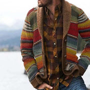 Cardigan chaud multicolore pour homme | Tricoté 1