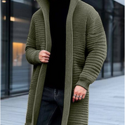 Cardigan d'hiver en tricot à col montant pour homme | Long 2