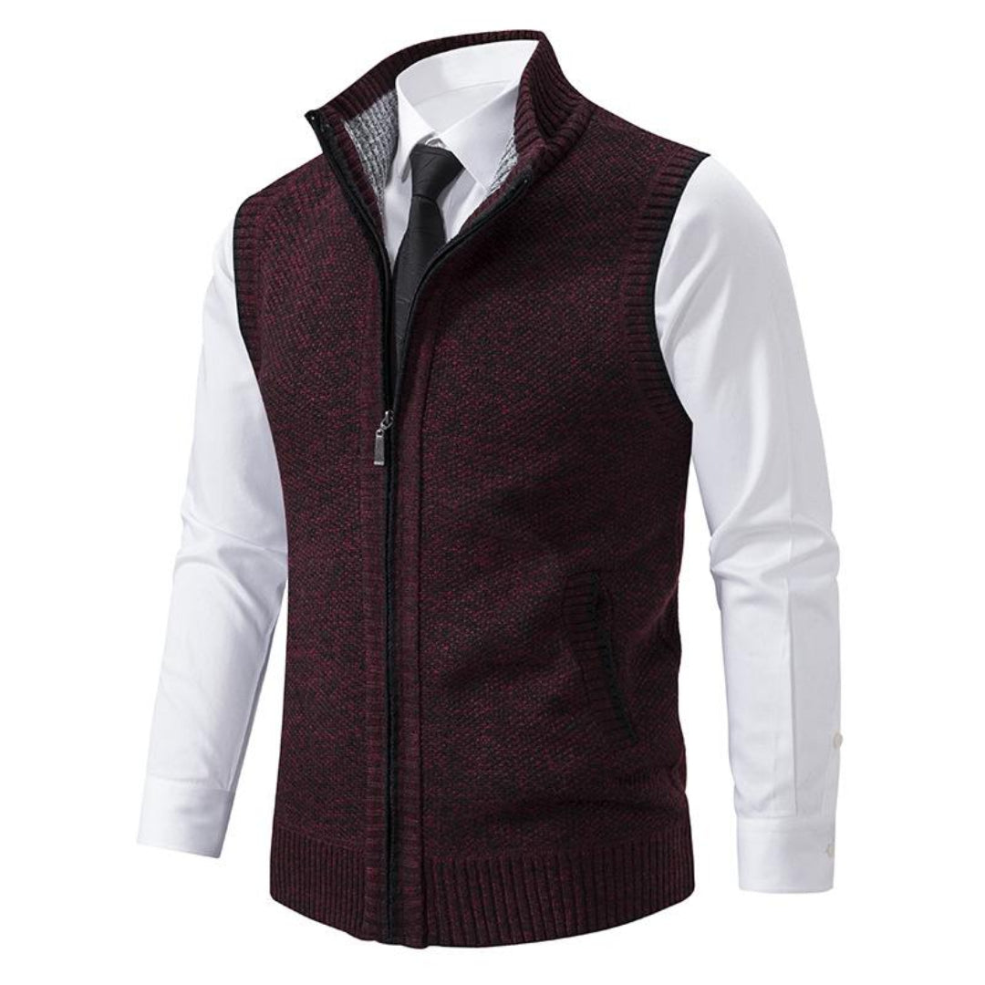 Sleeveless cardigan for men Zipper closure – DENEROVA