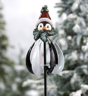 Carillon éolien bonhomme de neige Moulin à vent de jardin de Noël 2