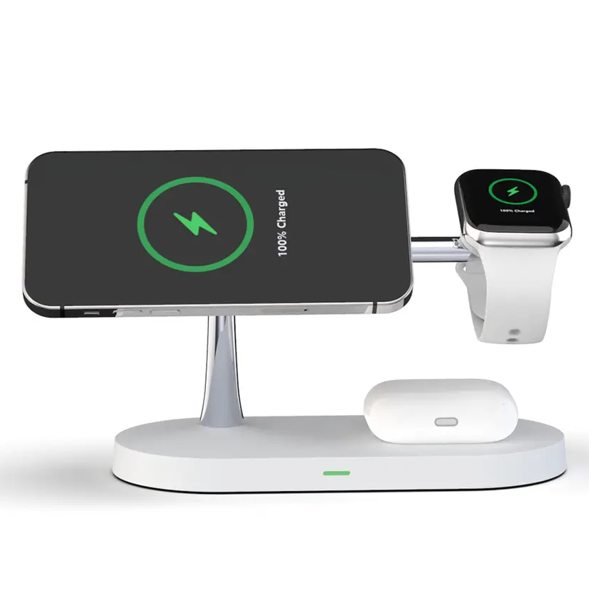 Chargeur 3 en 1 sans fil pour smartphone, smartwatch et Speed Speed Station avec un design moderne 2