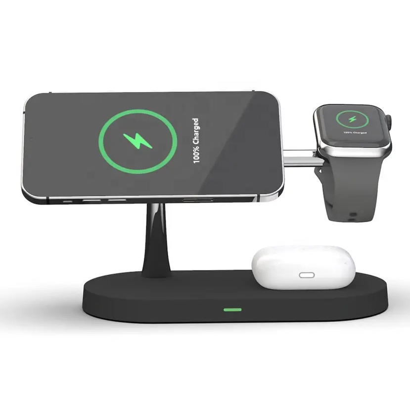 Chargeur 3 en 1 sans fil pour smartphone, smartwatch et Speed Speed Station avec un design moderne 3