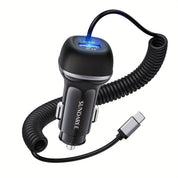 Chargeur de voiture USB-C rapide avec un courant de 51 W, 3 ports et la technologie QC 3.0 pour plusieurs charges d'appareil 0