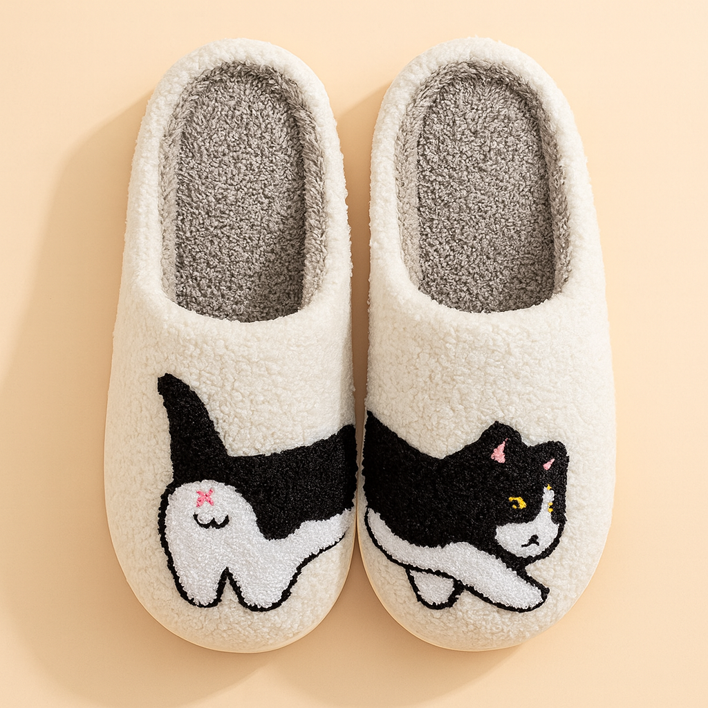 Chaussons chat femme | Chaussons chauds, confortables et antidérapants pour l'hiver 0