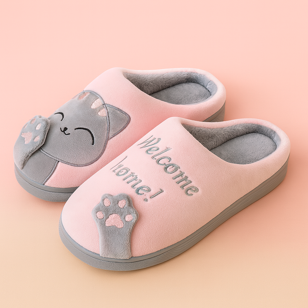 Chaussons chat femme | Chaussons doux, chauds et antidérapants pour l'hiver 3